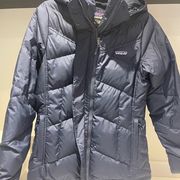 $229 Patagonia real Down 600 fill With It ski puffer jacket Sunken Blue Small - Picture 7 of 16